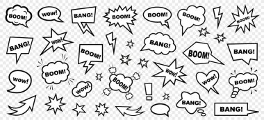 Arka planda siyah yarım ton gölgeli siyah baloncuklar ve elementler. Vektör illüstrasyonu, klasik tasarım, pop sanat tarzı