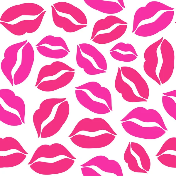 Nahtloses Muster Von Lippenstiftküssen — Stockvektor