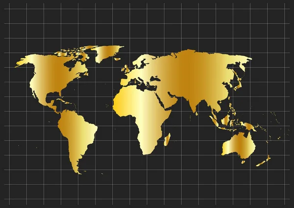 Вектор Світової Карти Ізольований Чорному Тлі Плоска Земля Шаблон Карти — стоковий вектор