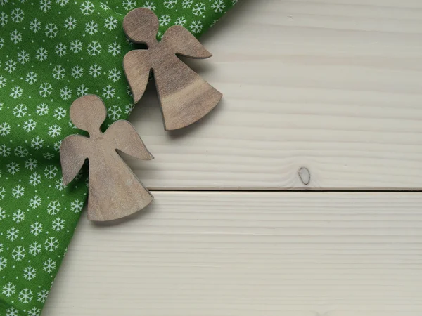 Wooden background with angels — Stock Photo, Image