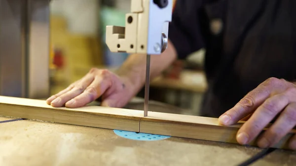 Handwork Carpentry Concept Woodworking Carpenter Working Factory Atelier Joiner Labourer — Stock Photo, Image