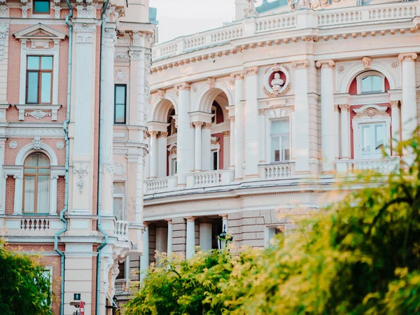 Odessa Ukraine Opera House Architecture Details Beautiful Theater Sunset Light — Fotografia de Stock