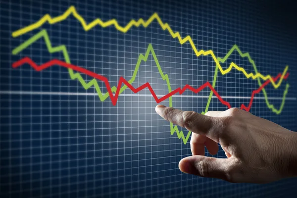 Touching Stock Market Chart — Stock Photo, Image