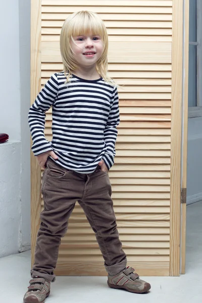 Girl 3 years old dressed as a boy — Stock Photo, Image