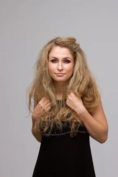 Beautiful blonde with curly — Stock Photo, Image