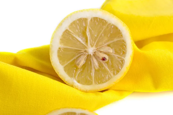 Slice of lemon on a napkin — Stock Photo, Image