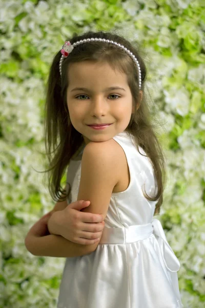 Retrato de una niña sonriente de 5 años — Foto de Stock