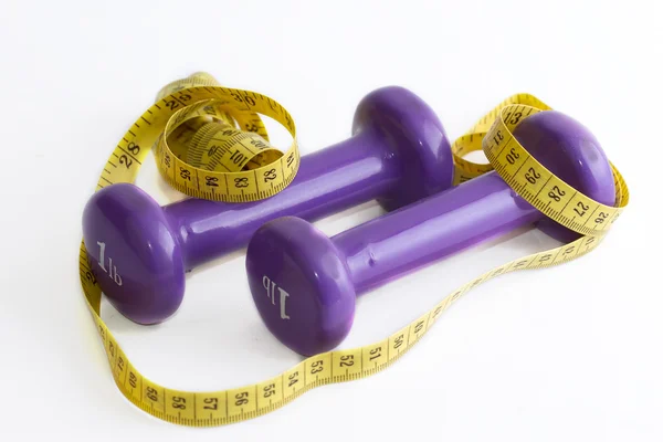 Weights with meter isolated — Stock Photo, Image