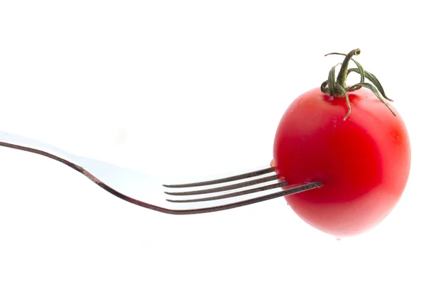 Tomate cereza en tenedor — Foto de Stock