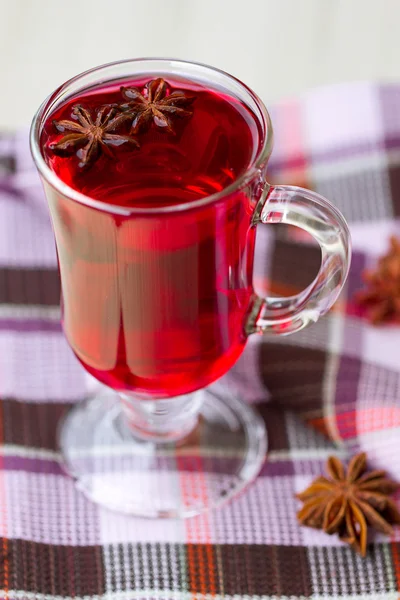 Red Tea (karkade) with anisetree — Stock Photo, Image