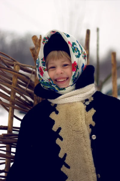 古いロシア スタイルの赤ちゃん女の子 — ストック写真