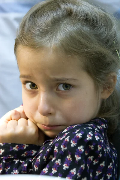 Terrified girl holding her mouth — Stock Photo, Image