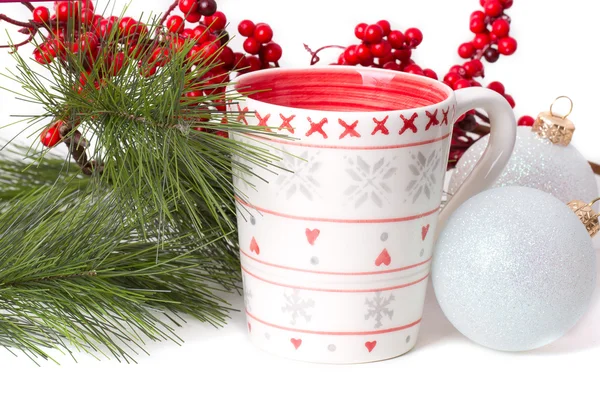 Taza de té con decoración de Navidad —  Fotos de Stock