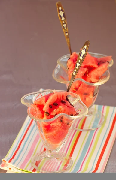 Wassermelonenstückchen — Stockfoto