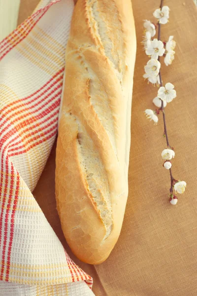 White bread loaf near the napkins — Stock Photo, Image