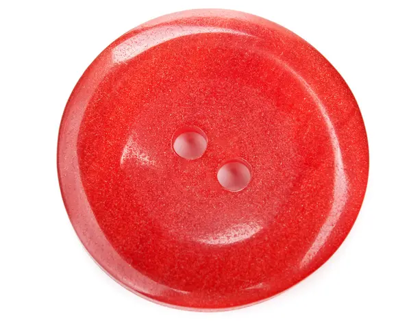 Kırmızı düğmeye closeup — Stok fotoğraf