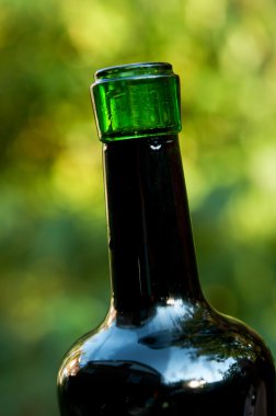 Bir şişe kırmızı şarap.