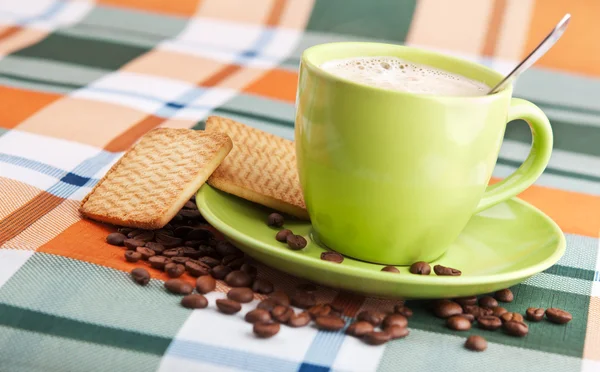 Cookies et cappuccino du matin — Photo