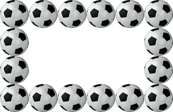 Bolas de futebol emolduradas — Fotografia de Stock