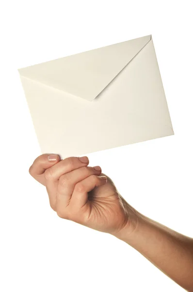 Woman holding envelope — Stock Photo, Image