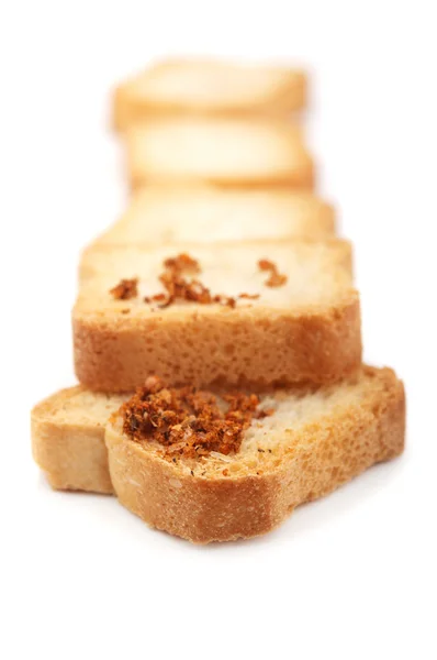 Bread slices with spices — Stock Photo, Image