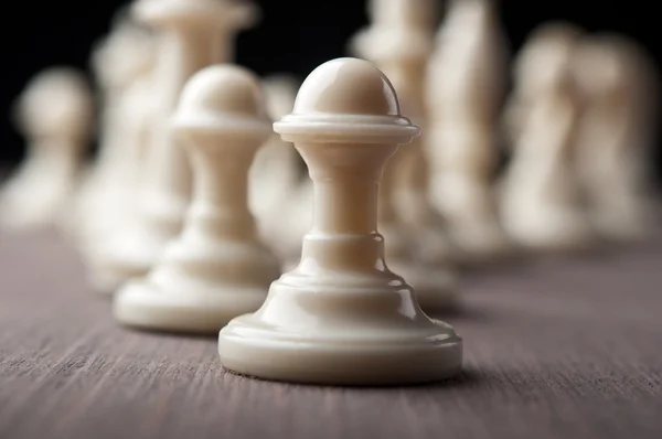 White chess pawns — Stock Photo, Image