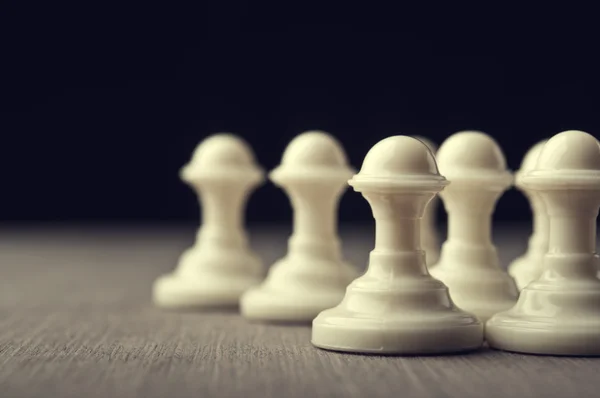 White chess pawns — Stock Photo, Image