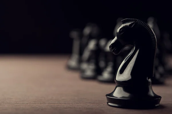 Black chess knight — Stock Photo, Image