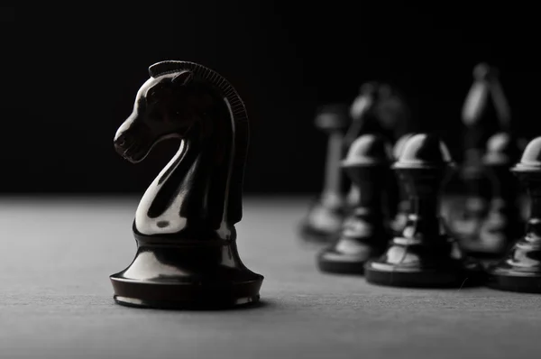 Black chess pieces — Stock Photo, Image