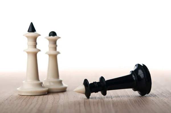 Zwycięstwo biały szachy — Zdjęcie stockowe