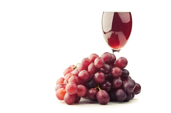 Wine glass and grapes — Stock Photo, Image