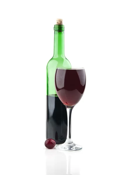 Copa de vino y botella —  Fotos de Stock