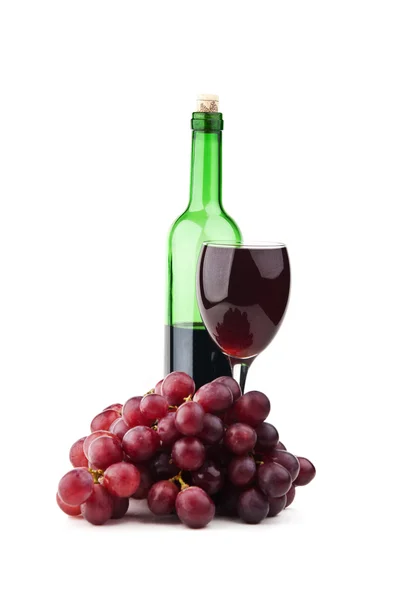 Uvas y vino de cristal —  Fotos de Stock