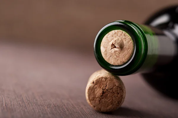 Detailní záběr na láhev vína — Stock fotografie