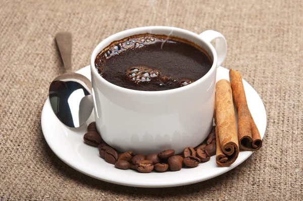 Hot cup coffee — Stock Photo, Image