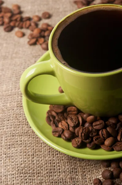 Green cup of coffee — Stock Photo, Image