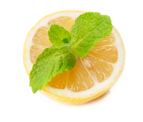 Verse citroen en groene munt — Stockfoto