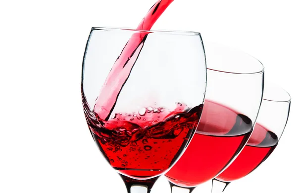 Red wine glasses — Stock Photo, Image