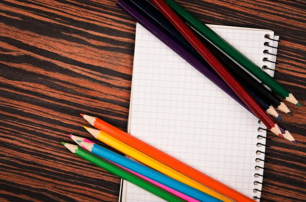 Notebook and pencils — Stock Photo, Image