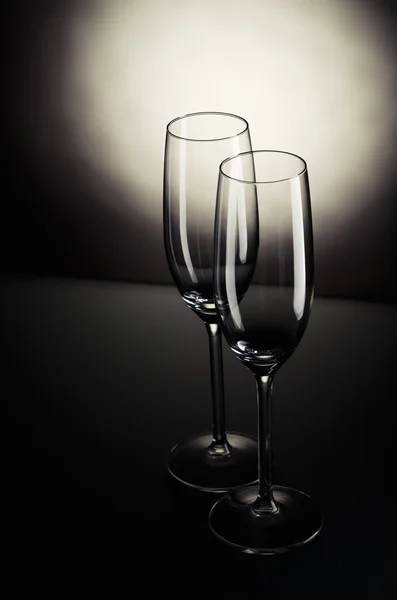 Empty champagne glasses — Stock Photo, Image