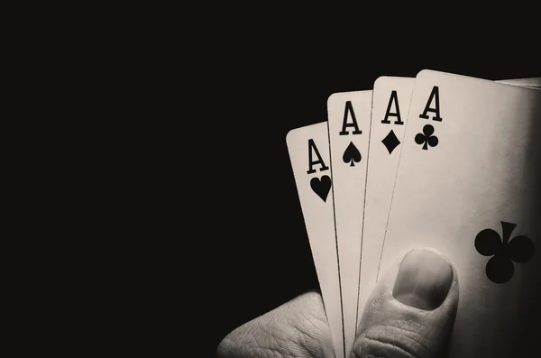 Čtyři esa poker — Stock fotografie