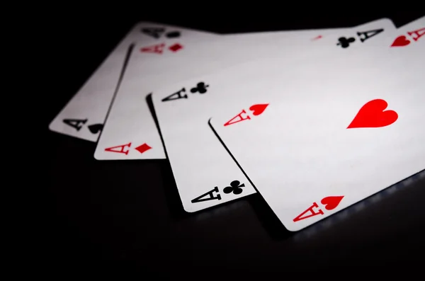 Close up of four poker cards — Stock Photo, Image