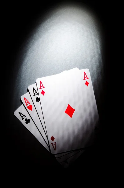 Dört poker kartları — Stok fotoğraf