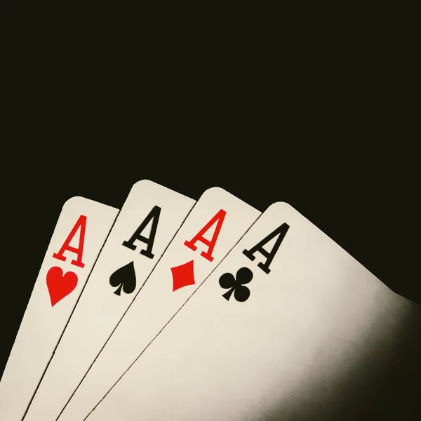 Dört poker kartları — Stok fotoğraf