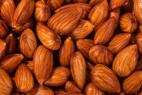Almond Nuts Macro Photo Top View Background — Stock Photo, Image