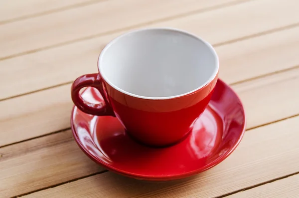 Leere rote Kaffeetasse — Stockfoto