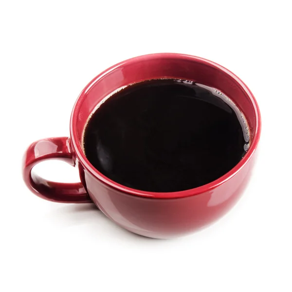 Červené šálek kávy, samostatný — Stock fotografie
