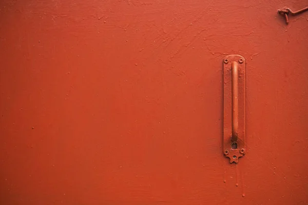 Old Red Vintage Door Handle Rustic Background — 图库照片