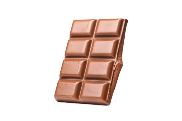 Barre Chocolat Lait Isolée Sur Fond Blanc — Photo