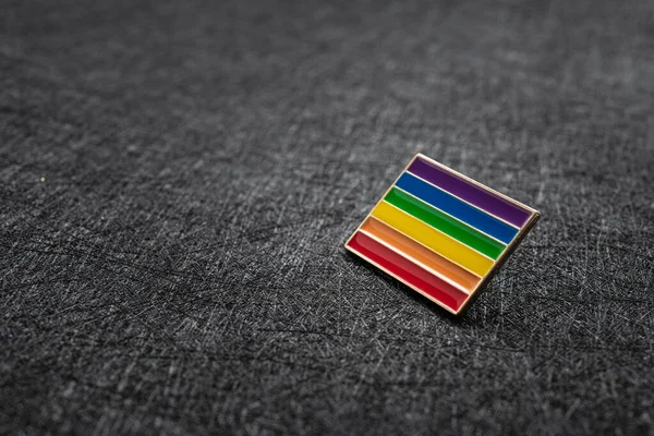 One Badge Lgbt Society Dark Background Closeup Macro Tolerance Concept — Stock Photo, Image